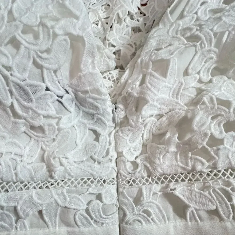 Anthropologie Endless Rose V-Neck Puff-Sleeve Lace Tiered Maxi Dress/ size XS